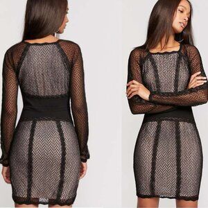 Free People Mixed lace & Mesh Bodycon Dress